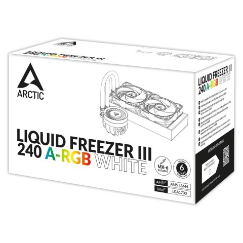 ARCTIC Liquid Freezer III 240 A-RGB Procesor Chłodnica cieczy all-in-one 12 cm Biały 1 szt.