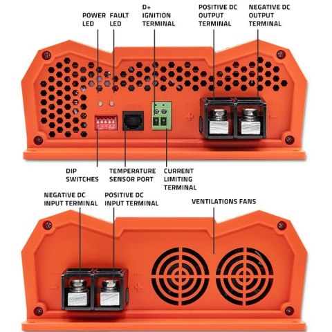 QOLTEC ŁADOWARKA DC-DC MONOLITH DO AKUMULATORÓW LIFEPO4 AGM 12V-12V | 40A | 500W