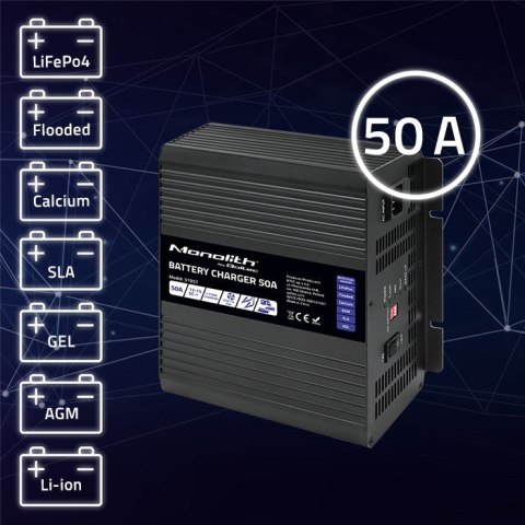 QOLTEC ŁADOWARKA DO AKUMULATORÓW LIFEPO4 AGM GEL SLA | 50A | 12V