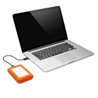 LaCie Rugged Mini zewnętrzny dysk twarde 2 TB 5400 RPM Micro-USB B 3.2 Gen 1 (3.1 Gen 1) Pomarańczowy, Srebrny