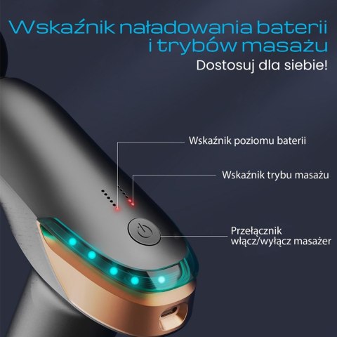 Extralink Massage Gun Lite | Pistolet do masażu | 3200 RPM, 6 końcówek wymiennych