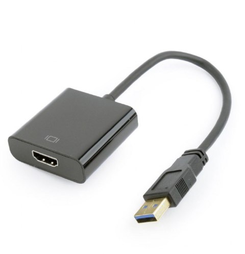 Adapter GEMBIRD A-USB3-HDMI-02 (USB 3.0 M - HDMI F; 0,15m; kolor czarny)