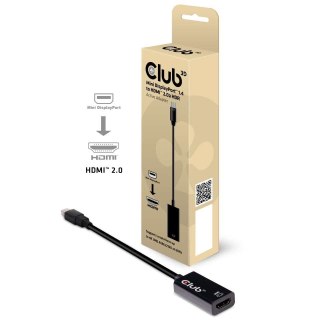 CLUB 3D CAC-1180 Mini DisplayPort 1.4 to HDMI 2.0b HDR Active Adapter