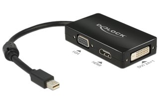 DeLOCK 0.16m DisplayPort/VGA + HDMI + DVI 0,16 m Mini DisplayPort VGA (D-Sub)+ HDMI + DVI Czarny