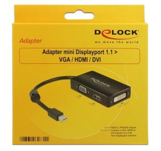 DeLOCK 0.16m DisplayPort/VGA + HDMI + DVI 0,16 m Mini DisplayPort VGA (D-Sub)+ HDMI + DVI Czarny