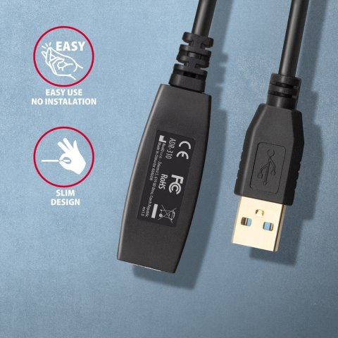 Axagon N ADR-310 USB 3.2 Gen 1 A-M -> A-F aktivni prodlu?ovaci repeater kabel kabel USB USB 3.2 Gen 1 (3.1 Gen 1) 10 m USB A Cza