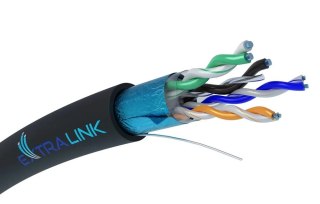 Extralink CAT6 FTP (F/UTP) Zewnętrzny żelowany | Kabel sieciowy skrętka | 305M