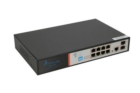 Extralink VICTOR | Switch PoE | 8x Gigabit PoE/PoE+, 2x SFP, 1x Port Konsolowy, 150W, Zarządzalny