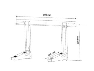 MACLEAN UCHWYT WSPORNIK DO KLIMATYZATORA DO 100KG DŁUGOŚC RAMIENIA 450MM STAL GALWANIZOWANA MC-622