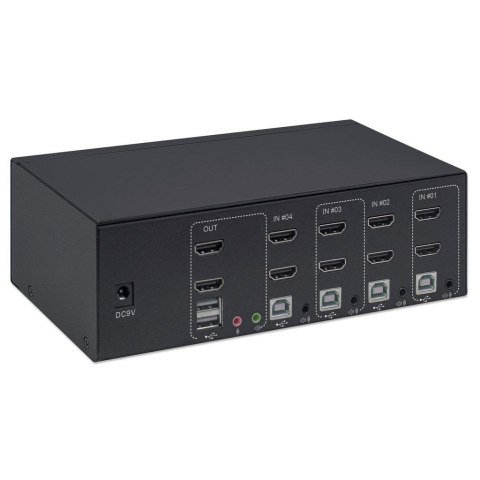 MANHATTAN PRZEŁĄCZNIK KVM HDMI/USB 4X1 DUAL-MONITO