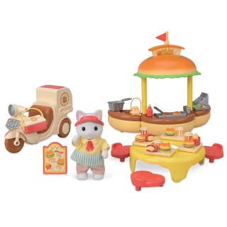 Sylvanian Families 5757 Obwoźna restauracja z Hamburgerami + figurka kotka Epoch