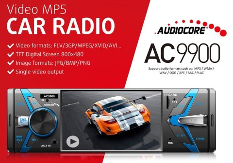 Radioodtwarzacz samochodowe AUDIOCORE AC9900 (USB, USB + AUX, USB + AUX + karty SD)