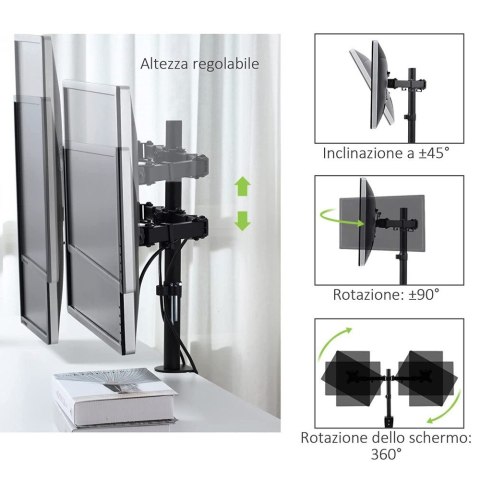 TECHLY PODWÓJNY UCHWYT BIURKOWY LED/LCD 13-27 CALI