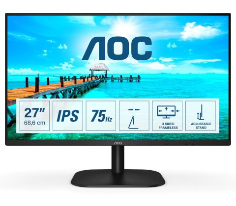 AOC 27B2H monitor komputerowy 68,6 cm (27") 1920 x 1080 px Full HD LED Czarny