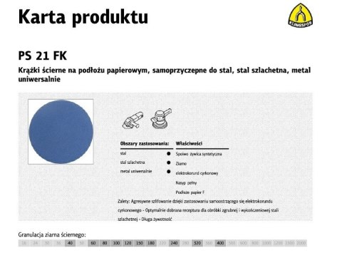 K.KRĄŻEK 125 PS21FK 50szt. 40 METAL/INOX