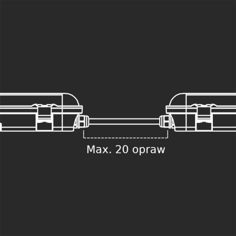 Oprawa hermetyczna LED V-TAC M-SERIES VT-60018 60cm 18W 120Lm/W 6400K 2160lm (SKU 2120210) Szary