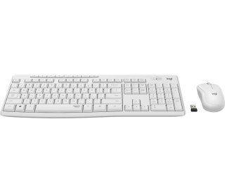 Logitech MK295 Silent Wireless Combo klawiatura Dołączona myszka Biuro USB QWERTZ Niemiecki Biały