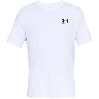 Koszulka męska Under Armour Sportstyle Left Chest SS biała 1326799 100 2XL