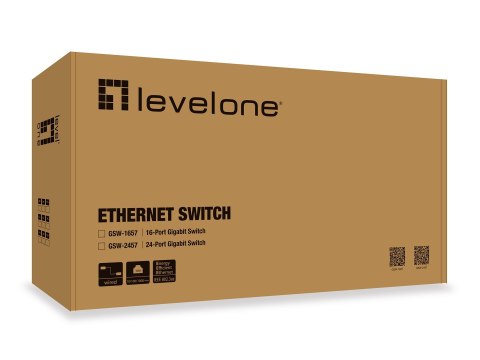 LevelOne GSW-2457 łącza sieciowe Nie zarządzany Gigabit Ethernet (10/100/1000) Czarny