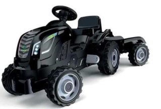 PROMO Traktor XL czarny na pedały przyczepa 710131 SMOBY