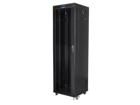 LANBERG SZAFA STOJĄCA RACK 19" 42U 600X600 DRZWI SZKLANE LCD CZARNA FF01-6642-12BL (FLAT PACK)