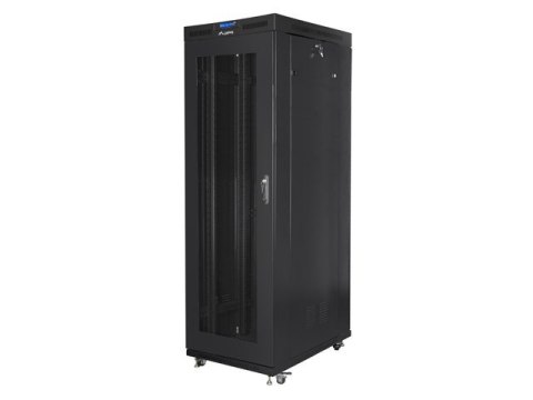 SZAFA INSTALACYJNA RACK STOJĄCA 19" 27U 800X1200 CZARNA DRZWI PERFOROWANE LCD LANBERG (FLAT PACK)