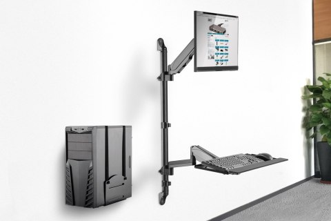 DIGITUS RAMIĘ NAŚCIENNE POJEDYNCZE LCD+KLAWIATURA MAX.32" MAX. 8KG UCHYLNO-OBROTOWE 360° (PIVOT) DA-90372