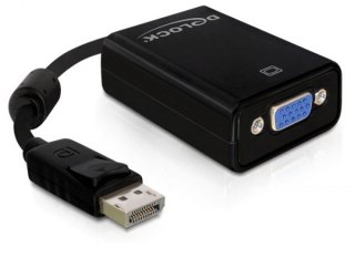 DeLOCK 61848 adapter kablowy 0,125 m VGA (D-Sub) DisplayPort Czarny