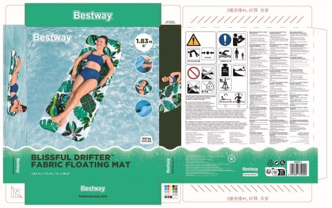 Bestway 43731 pływak basenowy i plażowy Wielobarwny Wzór PCW, Poliester Pływający materac