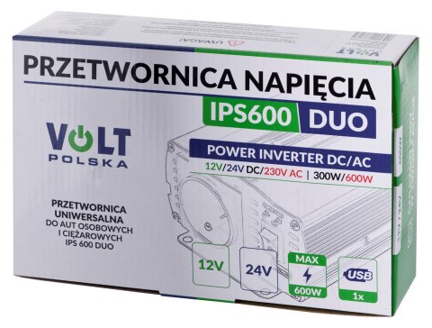 Przetwornica napiecia IPS 600 DUO 12/24V/230V