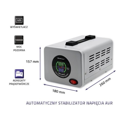 QOLTEC STABILIZATOR NAPIĘCIA AUTOMATYCZNY AVR PRO 1000VA 3%