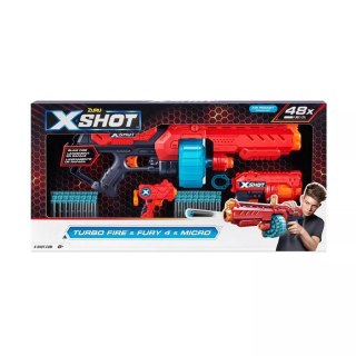 Zestaw miotaczy strzałek ZURU X-SHOT EXCEL COMBO PACK - TURBO FIRE + FURY 4 + MICRO pakiet wyrzutni 48 strzałek (36345)