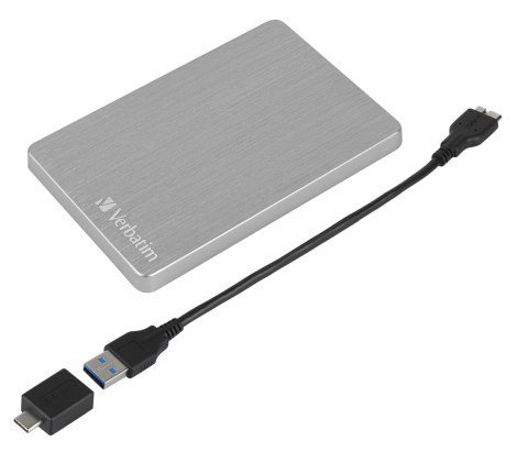 Verbatim Store 'n' Go ALU Slim zewnętrzny dysk twarde 2 TB 2.5" USB Type-C 3.2 Gen 1 (3.1 Gen 1) Srebrny