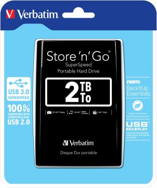 Verbatim Store 'n' Go zewnętrzny dysk twarde 2048 GB Czarny