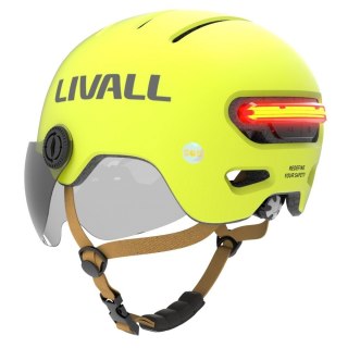 Kask Livall L23 żółty 54-58cm z szybką ochronną LED/SOS