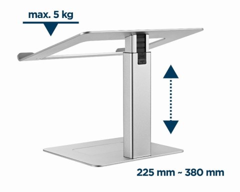 Gembird NBS-D1-02 stojak na laptop Podstawka na notebooka Srebrny 39,6 cm (15.6")