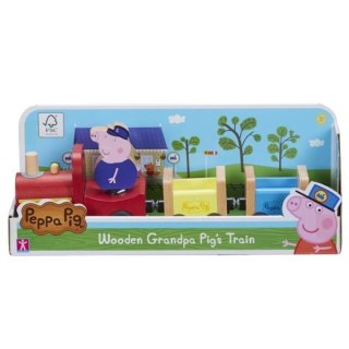 PROMO Peppa Pig - Drewniany pociąg z figurką Świnka Peppa 07210