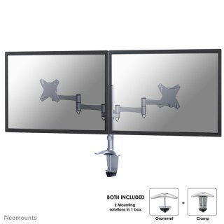 Neomounts FPMA-D1330DSILVER uchwyt / stojak do monitorów 68,6 cm (27") Biurko Srebrny