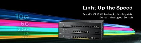 Zyxel XS1930-12HP-ZZ0101F łącza sieciowe Zarządzany L3 10G Ethernet (100/1000/10000) Obsługa PoE Czarny