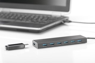 DIGITUS HUB USB 3.0/KONCENTRATOR 7XUSB 3.0 SUPERSPEED, AKTYWNY, ALUMINIUM DA-70241-1