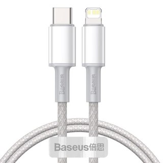 KABEL BASEUS HIGH DENSITY BRAIDED UBS-C/LIGHTNING 20W 5A PD 1M WHITE