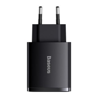 Ładowarka sieciowa BASEUS COMPACT QC 2xUSB/USB-C PD 3A 30W CZARNA/BLACK