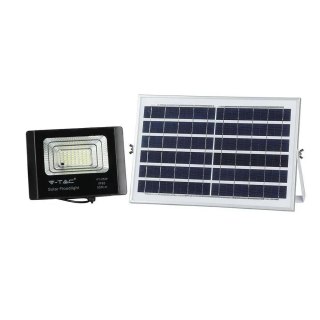 Projektor LED Solarny V-TAC 12W Czarny IP65, Pilot, Timer VT-25W 4000K 550lm