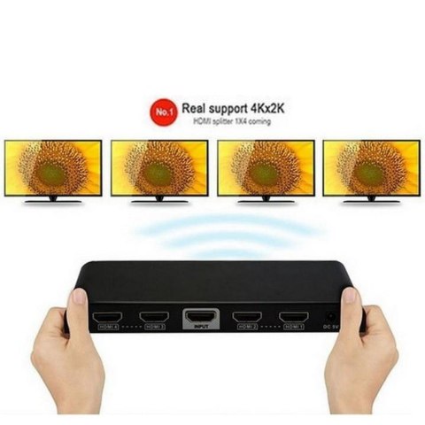 Techly IDATA HDMI2-4K4 rozgałęziacz telewizyjny HDMI 4x HDMI