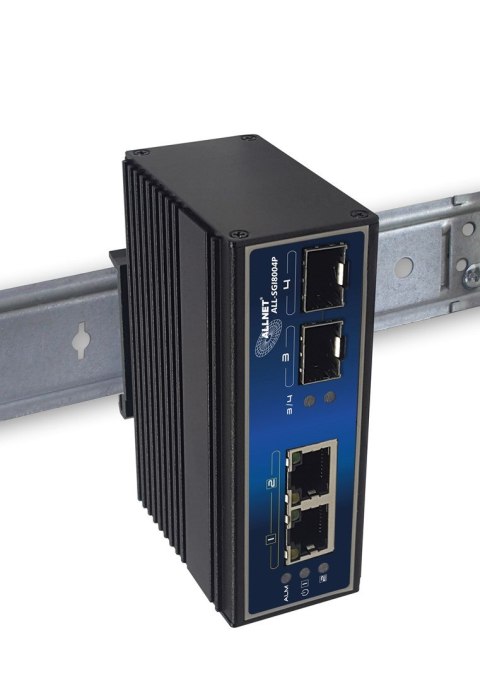 ALLNET ALL-SGI8004P łącza sieciowe Nie zarządzany Gigabit Ethernet (10/100/1000) Obsługa PoE Czarny