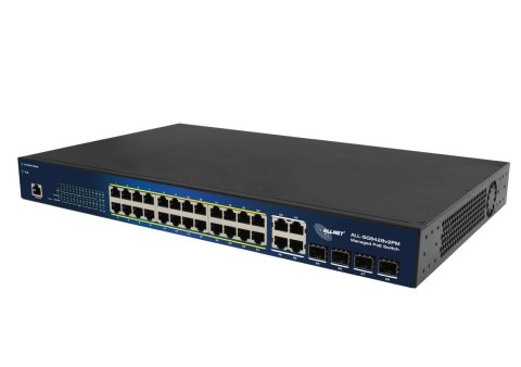 ALLNET ALL-SG8428V2PM łącza sieciowe Zarządzany L2 Gigabit Ethernet (10/100/1000) Obsługa PoE Czarny