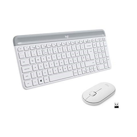 Logitech MK470 klawiatura Dołączona myszka Uniwersalne RF Wireless QWERTZ Niemiecki Biały