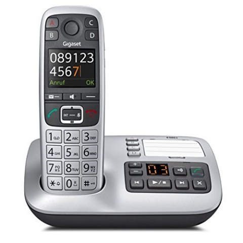 Gigaset E560A telefon Telefon w systemie DECT Nazwa i identyfikacja dzwoniącego Czarny, Srebrny