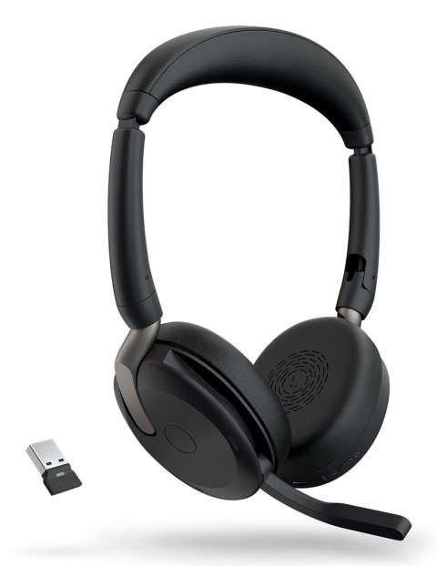 Jabra Evolve2 65 Flex Zestaw słuchawkowy Przewodowy i Bezprzewodowy Opaska na głowę Biuro/centrum telefoniczne Bluetooth Czarny