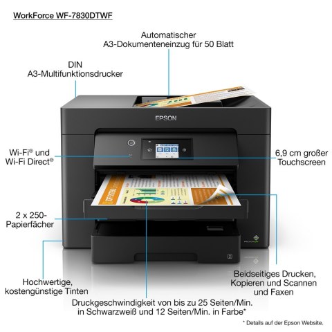 Epson WorkForce WF-7830DTWF Atramentowa A3 4800 x 2400 DPI Wi-Fi